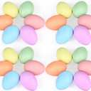Geiserailie 24 Pcs Easter Ceramic Eggs 2.44" DIY Easter Eggs Basket Stuffer Paint Party Favors Decorations Craft Set for Hunt, Home Decor, Keepsake Gift(Soft Color)