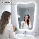 Irregular Led Bathroom Mirror with Lights 24x36 Inch, Backlit Asymmetrical Led Bathroom Mirror for Wall, Lighted Vanity Mirror with Lights, Anti-Fog, Dimmable 3 Colors, Shatter-Resistant