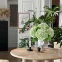YalzoneMet 4Pcs Light Green Hydrangeas Artificial Flower Natural Lifelike 21'' Long Stem Real Touch Hydrangea Latex Flower Bouquets for Home Living Room Party Wedding Table Centerpiece Decor