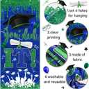 Blue and Green Graduation Decorations Class of 2026 Congrats Grad Banner and You Did It Door Cover for High School College Grad Party Supplies