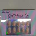 Almond Press On Nails Medium - BTArtbox Soft Gel Ombre Fake Nails with Nail Glue, Semi-Transparent Reusable Glue On Nails in 16 Sizes - 30PCS Stick On Nails Kit, Vanilla Cream Almond