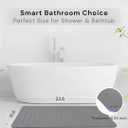 MODHAUS Diatomite Stone Bath Mat, Fast Drying Natural Bathroom Mat, Eco Friendly Non Slip Super Absorbent Bathroom Floor Mat, Easy Clean Stone Bath Mats for Bathroom (23.6" x 15.6”) (Dark Gray)