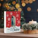 2 x Double-Sided Christmas Tabletop Sign with Doorway & Mini Xmas Tree, Festive Wood Decor for Desk, Shelf, Mantle, Tray - Xmas Village Display Centerpiece(Christmas tree)