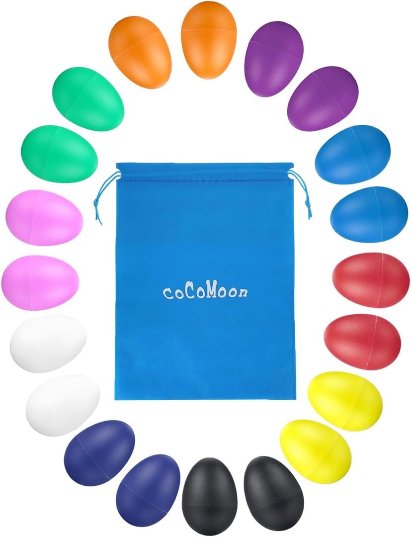 Egg Shakers Musical Instruments for Babies- 20Pcs Musical Maracas Percussion Instrument (10 Colors) Easter Egg Plastic Egg Shakers Kids Toys