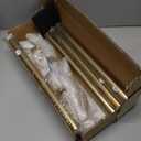 2 Pack Wrap Around Curtain Rod for Windows 28 to 56 Inch, Internal Splicing 1 Inch Diameter Disc, Adjustable Room Darkening Curtain with Aluminum Finials and Brackets, Warm Gold