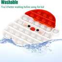 Christmas Red White Santa Claus Silicone Pops Bubble Sensory Fidget Toy Game Cup Mat