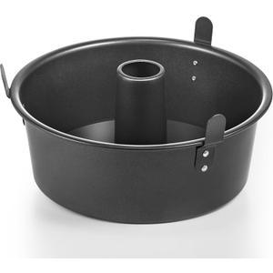 HONGBAKE Angel Food Cake Pan with Removable Bottom, 10 Inch Tube Pan, Nonstick Pound Cake Pans for Baking, Chiffon Cake Mold, 16-Cup, Heavy Duty - Dark Grey