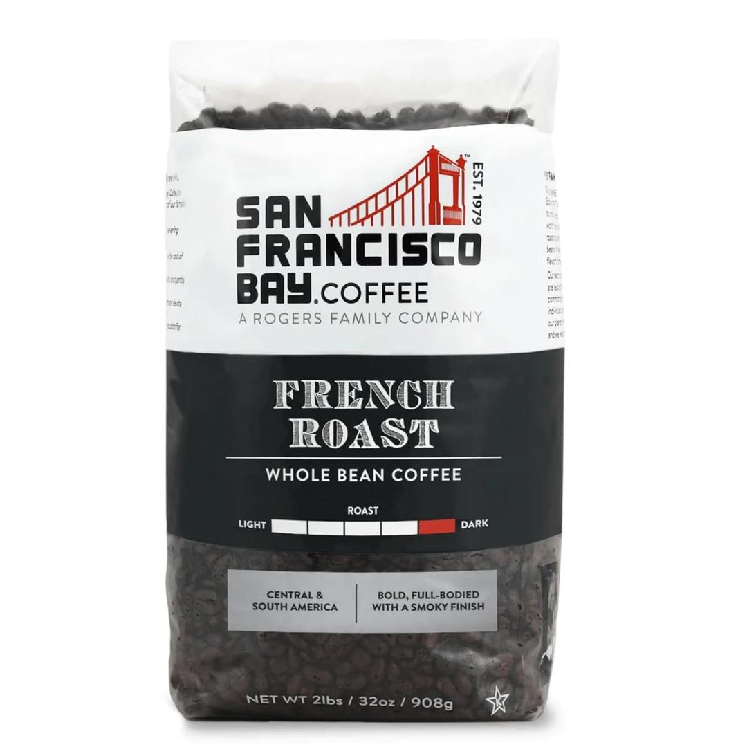 San Francisco Bay Coffee - Dark Roast Whole Bean Coffee - French Roast (2 lb bag) (2 Pound (Pack of 1))