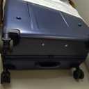 28 IN Expandable Top Opening Checked Luggage, Navy Blue