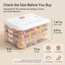 LOEZ 4 Tier Stackable Food Storage Containers, Clear Baked Goods Container for Cookies, Muffins, Macarons and Pizza, Dessert Carrier with Lid (White)