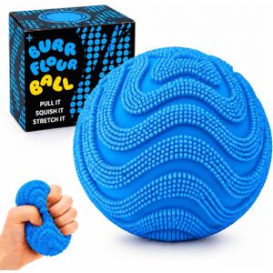 Fuzz Ball Squishy Stress Ball,Soft Fidget Squishy Fuzz Squeeze Ball for Adults,Anxiety Stress Relief Toys,Party Favors Gift for Adults (Blue Ball)
