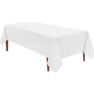 VidaFete Tablecloth 60 * 120inch 1pack Rectangle Table Cloth Polyester, Stain Wrinkle Resistant Dining Table Cover for Kitchen Dinning Party Wedding Rectangular Tabletop Buffet Decoration(White)
