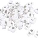 PATIKIL Cord Locks, 100 Pack Ball Spring Toggle Stopper for Drawstring Bag Shoelaces, Frosted White