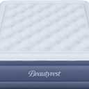Beautyrest 17" Supreme Air Auto Shut-Off Air Mattress with Built-in SureLock Pump, Puncture-Resistant Dura-Vinyl, Raised Edge Support, Supports 650 lbs, Best for Home, Camping, Guests, Queen