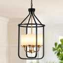 Black and Gold Chandelier Light Fixture, Modern Farmhouse Chandelier for Dining Room Entryway Light Fixture, Adjustable Foyer Lighting Fixtures Rustic Kitchen Chandelier for Entryway Foyer Living Room