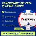 VETRA Premium, Soft Touch Volleyball, Official Size 5, Super Soft Volleyball Training Equipment for Professional & Recreational Use Practice, Sports & Outdoor, Women & Men