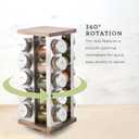 Kamenstein 20 Jar Vintage Spice Rack with Spices Included, Revolving Countertop Spice Organizer with Glass Jars, Labeled Caps, Removable Sifter Discs