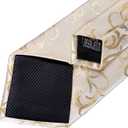 DiBanGu Mens Tie Set Silk Solid Paisley Necktie and Pocket Square Cufflinks Classic Formal Ties for Men Wedding Party (Champagne Floral)