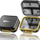 Travel Pill Case, Small Pill Box for Purse, Acedada Portable Daily Pill Container, Compact Moistureproof 7 Compartments Pill Organizer, Stylish Medicine Holder for Vitamins Fish Oils, Black