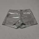 Women's Metallic Rave Booty Shorts Shiny High Waisted Bottoms for Dance Festival, Small