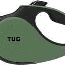 TUG 360 Tangle-Free Retractable Dog Leash with Anti-Slip Handle | 16 ft Strong Nylon Tape | One-Handed Brake, Pause, Lock (Medium, Green)