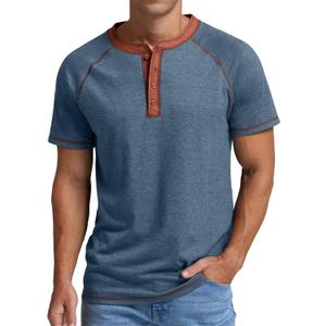 Sailwind Mens Henley Long/Short Sleeve T-Shirt Cotton Casual Shirt, Large
