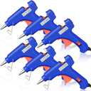 Zhengmy 6 Pieces Mini Hot Glue Gun Crafts Hot Melt Guns Fast Preheating and Easy Squeeze Trigger for School DIY Arts Class Projects Office Home Quick Repairs (Blue)