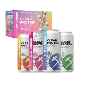 Clean Simple Eats Clear Protein Water, Variety Pack, 8 Pack, 16 oz Cans (EXP: 09/22/2026)