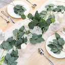 Tigeen 100 Pcs Artificial Eucalyptus Stems Leaves Bulk, 14'' Tall Silver Dollar Eucalyptus Stems Greenery Stems Fake Eucalyptus Plant Branches for Wedding Vase Bouquet Flower DIY Wreath Home Decor