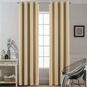 Yakamok Beige Blackout Curtains 84 Inches Length Thermal Insulated Light Blocking Room Darkening Window Treatment Curtain Drapes with Grommet for Bedroom Living Room (2 Panels, W52 x L84Beige)