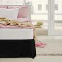LUX Décor Twin Bed Skirts 16 Inch Drop - Brushed Microfiber Pleated Bed Skirt - Easy Fit, Wrinkle & Fade Resistant (Twin, Black)