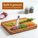 Large wood Cutting Board for Kitchen with Juice Handles Chopping Board Cheese Charcuterie Board (Striped cutting board)
