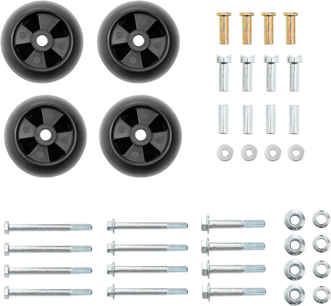Mower Anti Scalp Deck Wheel Kit Set of 4 Compatible with John Deere AM133602, AM116299, M111489