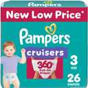 Pampers Cruisers 360 Diapers - Size 3, 26 Count, Pull-On Disposable Baby Diapers, Gap-Free Fit