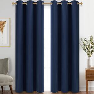 Diraysid Blackout Curtains for Bedroom Grommet Thermal Insulated Room Darkening Curtains (42 x 84 Inch, 2 Panels, Navy Blue) (42"W x 84"L (Pack of 2), Navy Blue)