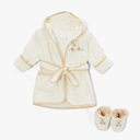 2pack Spasilk 100% Cotton Hooded Terry Bathrobe with Booties Baby One Size Gifts — Shower, 7-9 months old