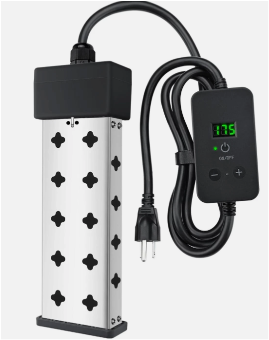 Immersion Water Heater 1800W, Portable Submersible, Real Time Temp Display, Thermostat Temp Control, Dry Burn Protection, Heating for Buckets Bathtubs Hot Tubs Above Ground and Inflatable Pools