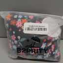 B2prity Womens One Piece Swimsuit Retro Square Neck Tummy Control Bathing Suits Ruched Modest Full Coverage Swimwear (Large, Black and Pink Floral)