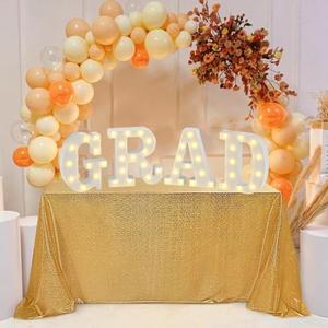 2026 Graduation Party Decorations Graduate LED Lights, 4 LED Marquee Light Up Letters“ GRAD”，Class of 2026 Graduation Ornaments Sign for Kindergarten Preschool High School College Wall Table Decor Party Supplies