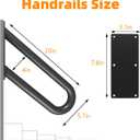 Handrails for Exterior Interior Steps Wall Mount with Matte Black Finished Stair Handrails for Kids Elderly Pregnant Women Disabled Stairway Railing Doorways Courtyard with Hardware 20 INCH