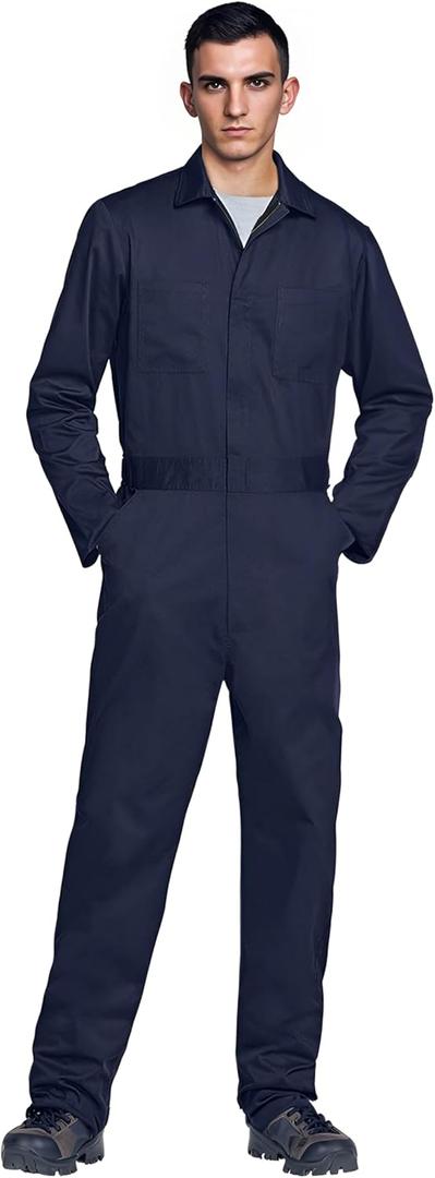MCJC Coveralls for Men Adult Jumpsuit Coveralls Mechanic Work Uniform Halloween Horror Killer Costume (Small, Blue)