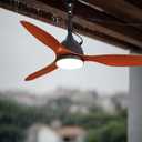 42" Outdoor Ceiling Fan, IP65 Waterproof Gazebo Fan with Light, Remote Control6 Speeds3CCT, Plug in Ceiling Fan with Adjustable Hanging Rod for Patio, Porch, Canopy (8985-Black)