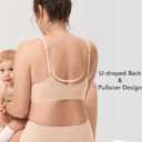 MOMANDA Seamless Nursing Bras for Breastfeeding Beige Small