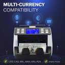 CARNATION Money Counter Machine Cash Counting & Mixed Denomination Bill Counter, Portable Currency Detector, Counterfeit Bank Scanner, Dollar Sorter for Commercial, up to 1200 N/M, UV/MG/MT/IR/CIS, CN5