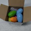Marsui 12 Pcs Fillable Easter Colorful Wooden Eggs Basket Stuffers Hollow Wooden Easter Fake Eggs Hunt DIY Painting Art Craft Decorations Spring Home Decor