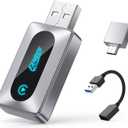 FAHREN 2025 Upgraded Wireless CarPlay Adapter for iPhone,Bluetooth & WiFi Connection,Compatible with iOS 10+ & car from 2017,No Lag,Includes Type-C Adapter & Extension Cable USB A.