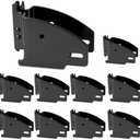 TENVONE 10 Packs Black E-Track Wood Beam End Socket, E Track Accessories Wood Beam Brackets Fit for 2x4 2x6 in Cargo, Truck, Trailer, Storage Lumber Bracket Tie-Down Systems, Shelf Brackets