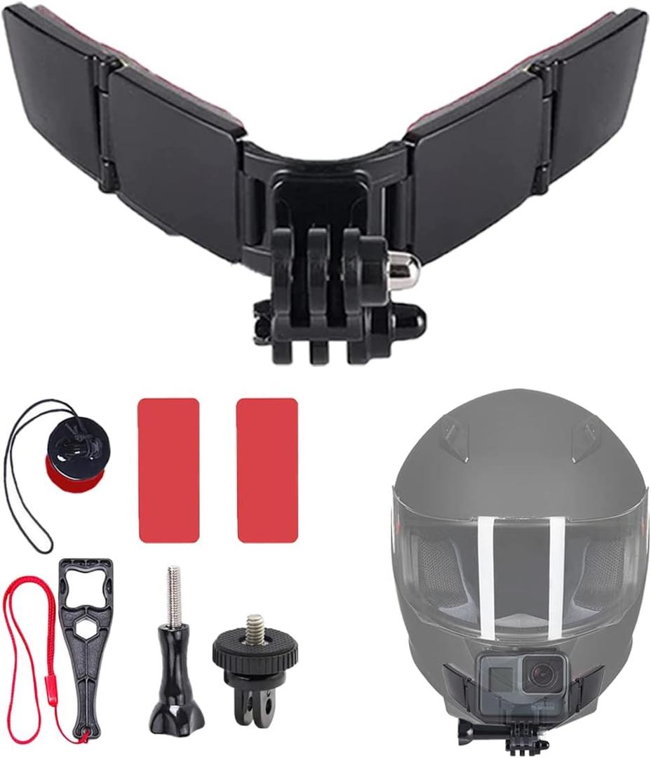Helmet Chin Mount for GoPro, Adhesive Chin Mount Fit for Full Face Motorcycle Helmet, Immersive POV Recording, Compatible With GoPro Hero 13 12 11 10 9 8 Camera, Helmets Accessories Gear For Man Women