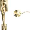 Schlage FE285 CAM 505 ACC 605 LH Camelot Front Entry Handleset with Left-Handed Accent Lever, Lower Half Grip, Bright Brass