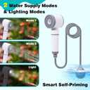Portable Shower for Camping with Light, All-in-One Rechargeable Shower Pump with Temperature Display, LED Light, 2 Water Modes, Outdoor Portable Shower Head for Beach, Hiking, RV, Pet Wash, Large